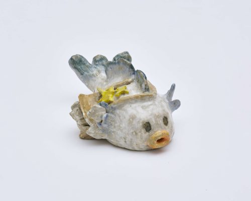 Love Messenger 2026 , Hand-built stoneawre, pigment, matte finish, 6x11x8cm